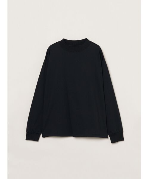 three dots / スリードッツ Tシャツ | Men's Powdery cotton l/s crew（black）