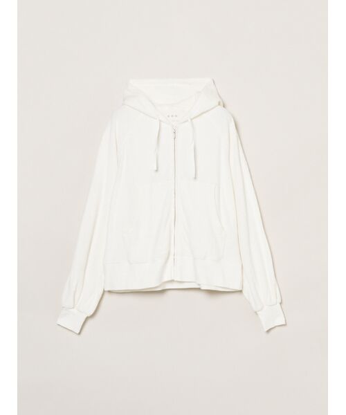three dots / スリードッツ パーカー | Pure pile zip up hoody（white）