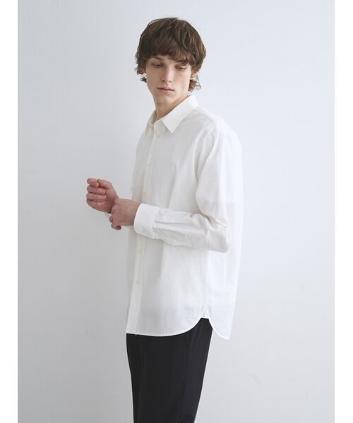 three dots / スリードッツ シャツ・ブラウス | Men's cottonseersucker l/s shirt | 詳細8