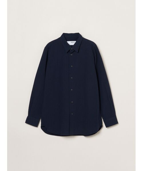 three dots / スリードッツ シャツ・ブラウス | Men's cottonseersucker l/s shirt（navy）