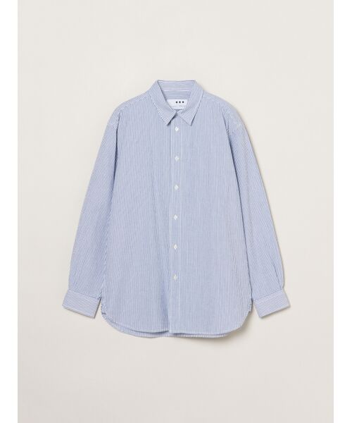 three dots / スリードッツ シャツ・ブラウス | Men's cottonseersucker l/s shirt（navy multi）