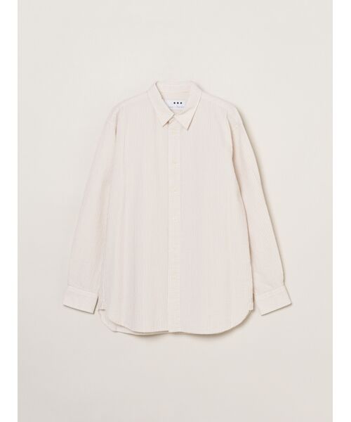 three dots / スリードッツ シャツ・ブラウス | Men's cottonseersucker l/s shirt（beige multi）