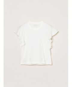 three dots / スリードッツ タンクトップ | 80 stretch cotton ruffle tank