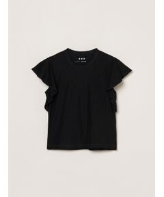 three dots / スリードッツ タンクトップ | 80 stretch cotton ruffle tank