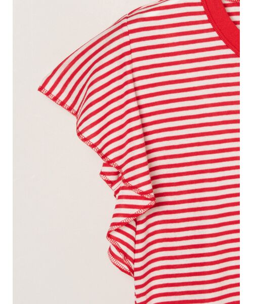 three dots / スリードッツ タンクトップ | 80 stretch cotton ruffle tank | 詳細2