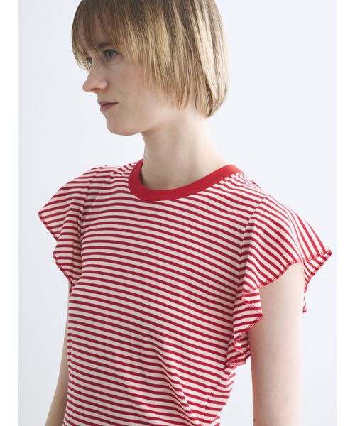 three dots / スリードッツ タンクトップ | 80 stretch cotton ruffle tank | 詳細7