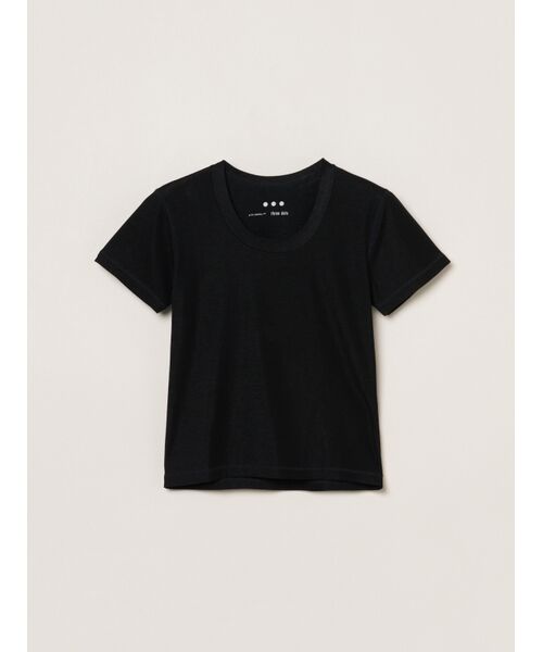 three dots / スリードッツ Tシャツ | 80 stretch cotton jessica（black）
