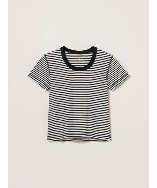 three dots / スリードッツ Tシャツ | 80 stretch cotton jessica（black stripe）