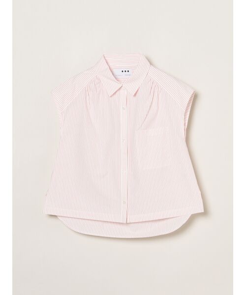 three dots / スリードッツ シャツ・ブラウス | Mini stripe french shirt（red）