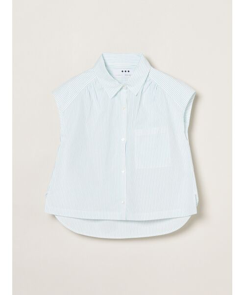 three dots / スリードッツ シャツ・ブラウス | Mini stripe french shirt（blue）