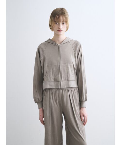 three dots / スリードッツ パーカー | Smile double cotton zip up hoody | 詳細6