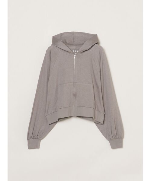 three dots / スリードッツ パーカー | Smile double cotton zip up hoody（sueded grey）
