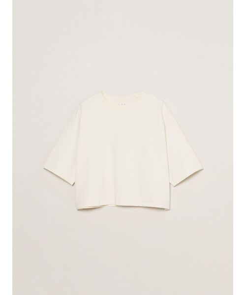 three dots / スリードッツ Tシャツ | Double-knit supima cropped tee（ecru）