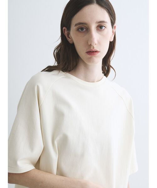 three dots / スリードッツ Tシャツ | Double-knit supima cropped tee | 詳細7