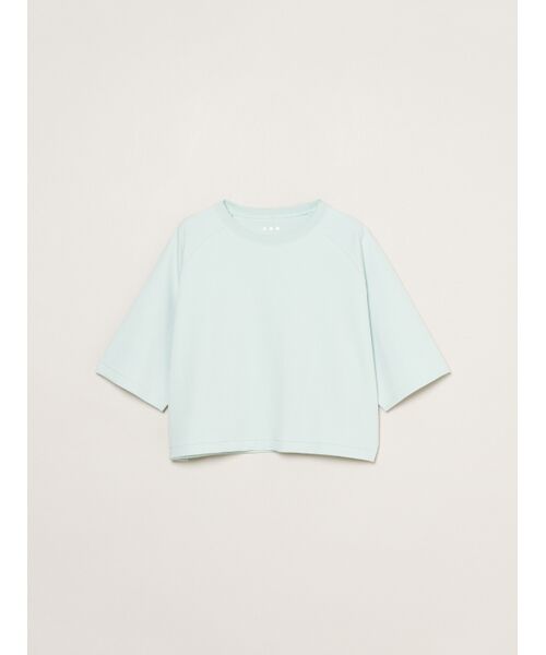 three dots / スリードッツ Tシャツ | Double-knit supima cropped tee（pale mint）