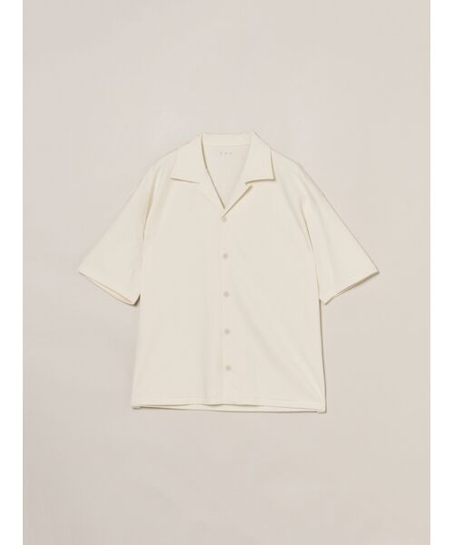 three dots / スリードッツ シャツ・ブラウス | Men's doubleknitsupima s/s shirt（ecru）