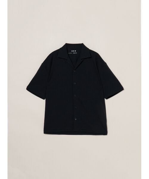 three dots / スリードッツ シャツ・ブラウス | Men's doubleknitsupima s/s shirt（black）