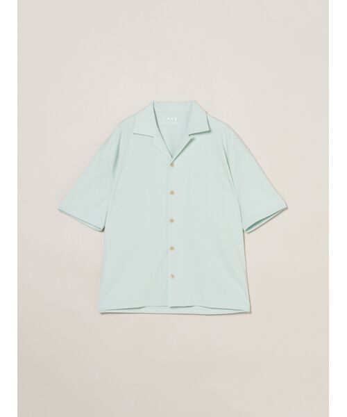 three dots / スリードッツ シャツ・ブラウス | Men's doubleknitsupima s/s shirt（pale mint）