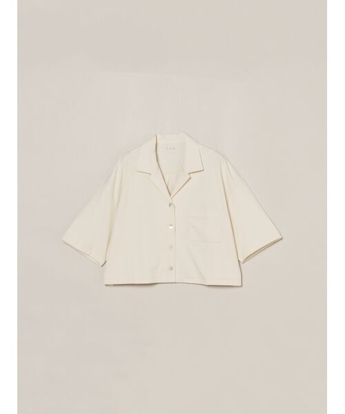 three dots / スリードッツ シャツ・ブラウス | Double-knit supima cropped shirt（ecru）