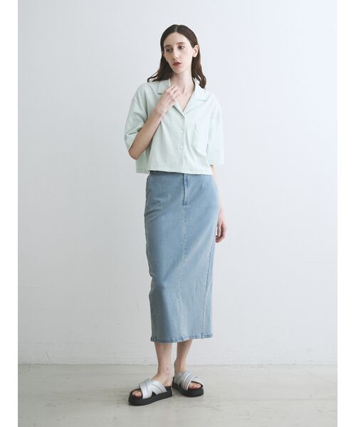 three dots / スリードッツ シャツ・ブラウス | Double-knit supima cropped shirt | 詳細9