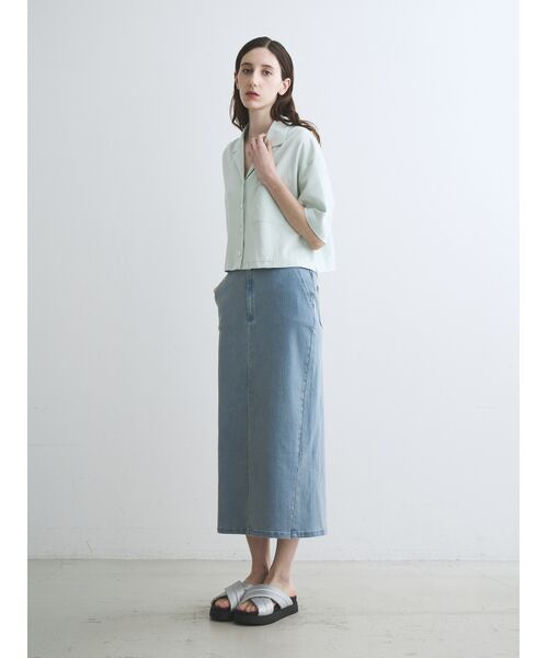 three dots / スリードッツ シャツ・ブラウス | Double-knit supima cropped shirt | 詳細10