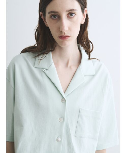 three dots / スリードッツ シャツ・ブラウス | Double-knit supima cropped shirt | 詳細7
