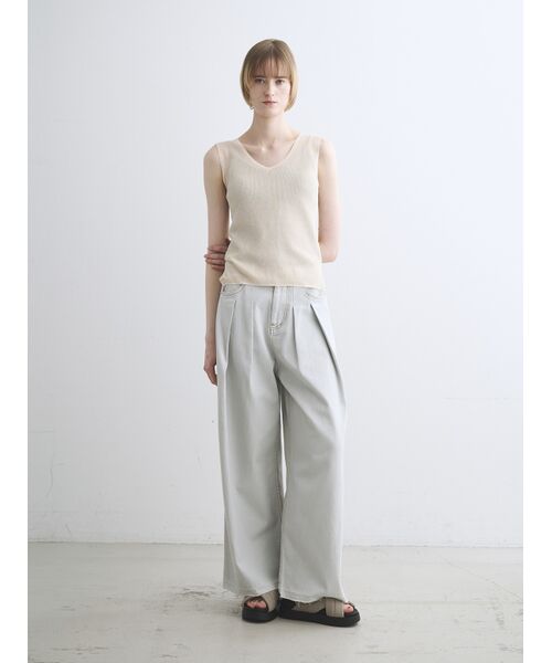 three dots / スリードッツ タンクトップ | Alora sheer 2way tank | 詳細9