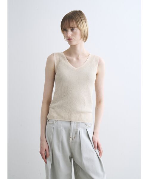 three dots / スリードッツ タンクトップ | Alora sheer 2way tank | 詳細6