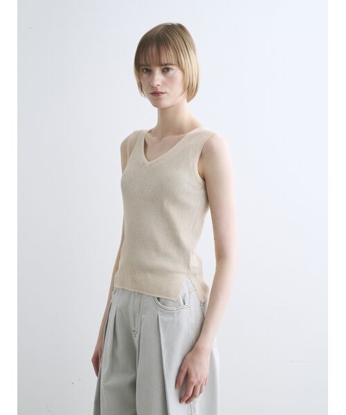 three dots / スリードッツ タンクトップ | Alora sheer 2way tank | 詳細8