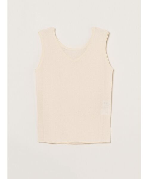 three dots / スリードッツ タンクトップ | Alora sheer 2way tank（ecru beige）