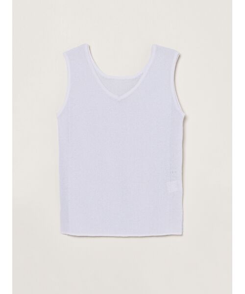 three dots / スリードッツ タンクトップ | Alora sheer 2way tank（purple）