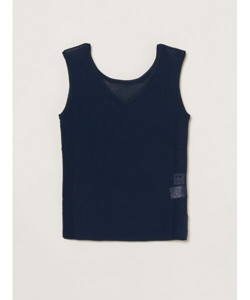 three dots / スリードッツ タンクトップ | Alora sheer 2way tank（navy）