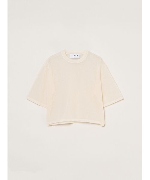 three dots / スリードッツ Tシャツ | Alora sheer Tshirt（ecru beige）