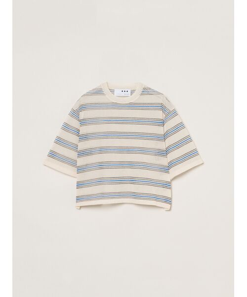 three dots / スリードッツ Tシャツ | Alora sheer Tshirt（ecru multi）