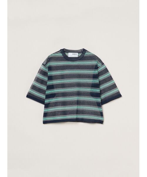 three dots / スリードッツ Tシャツ | Alora sheer Tshirt（navy multi）