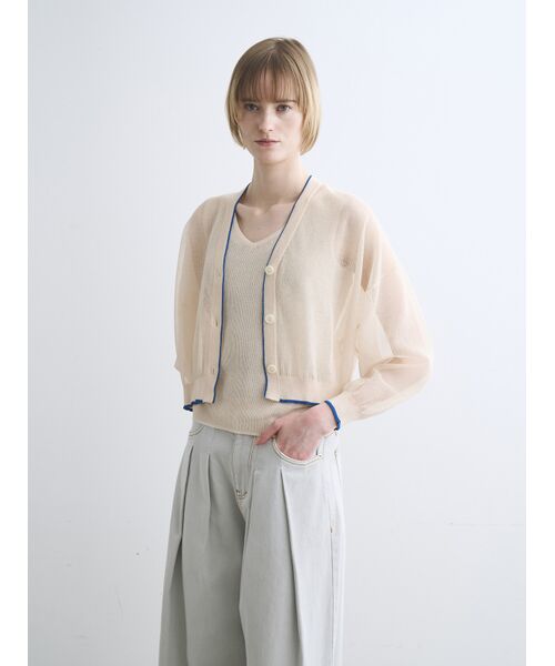 three dots / スリードッツ カーディガン・ボレロ | Alora sheer cardigan | 詳細6
