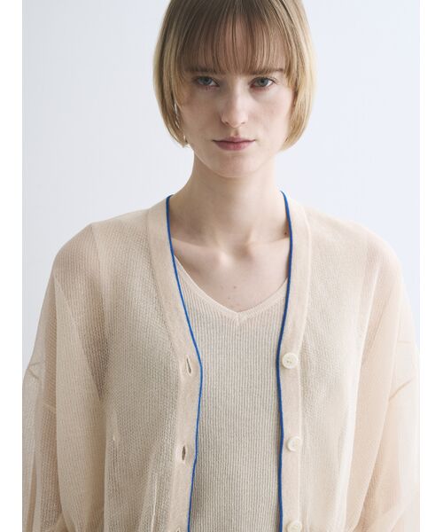 three dots / スリードッツ カーディガン・ボレロ | Alora sheer cardigan | 詳細7