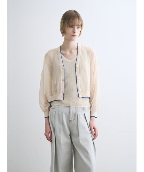 three dots / スリードッツ カーディガン・ボレロ | Alora sheer cardigan | 詳細8