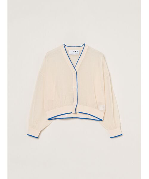 three dots / スリードッツ カーディガン・ボレロ | Alora sheer cardigan（ecru beige）