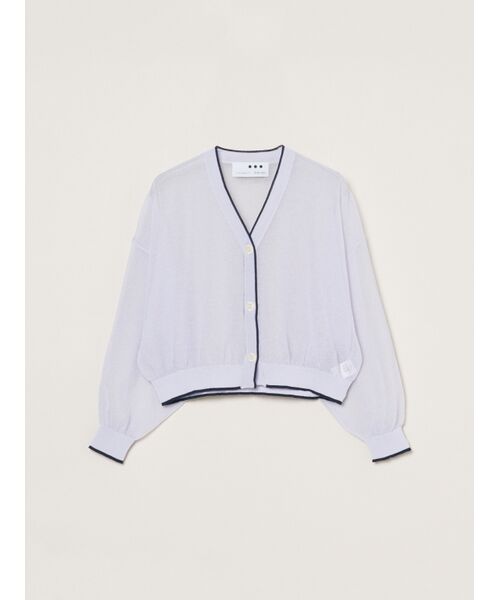 three dots / スリードッツ カーディガン・ボレロ | Alora sheer cardigan（purple）