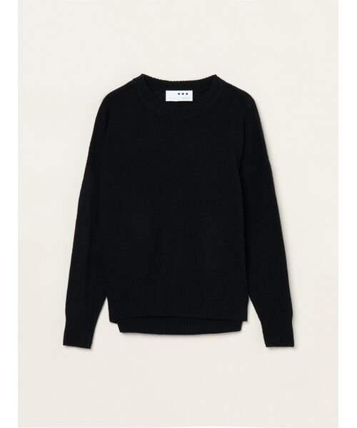 three dots / スリードッツ ニット・セーター | Holiday cashmere pullover（black）