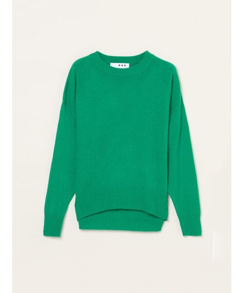 three dots / スリードッツ ニット・セーター | Holiday cashmere pullover（green）