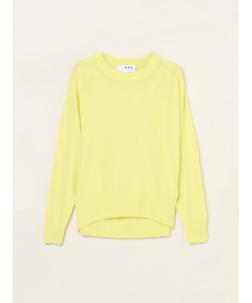 three dots / スリードッツ ニット・セーター | Holiday cashmere pullover（bliliant yellow）