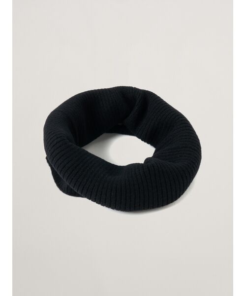 three dots / スリードッツ マフラー・ショール・スヌード・ストール | Holiday cashmere collar snood（black）