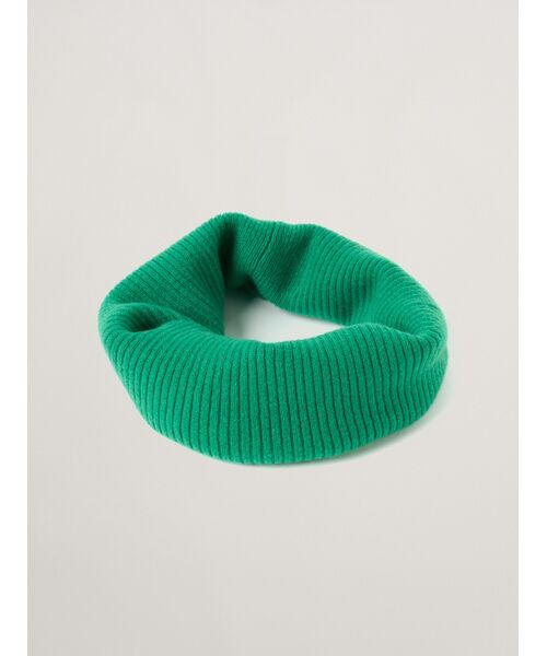 three dots / スリードッツ マフラー・ショール・スヌード・ストール | Holiday cashmere collar snood（green）