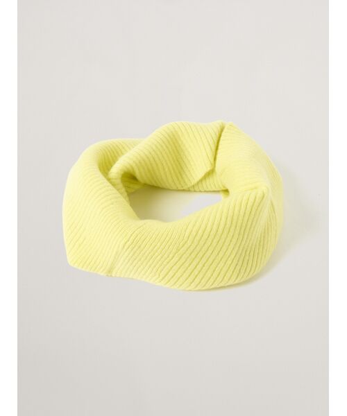 three dots / スリードッツ マフラー・ショール・スヌード・ストール | Holiday cashmere collar snood（bliliant yellow）