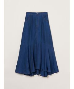 three dots / スリードッツ スカート | Sheer denim skirt