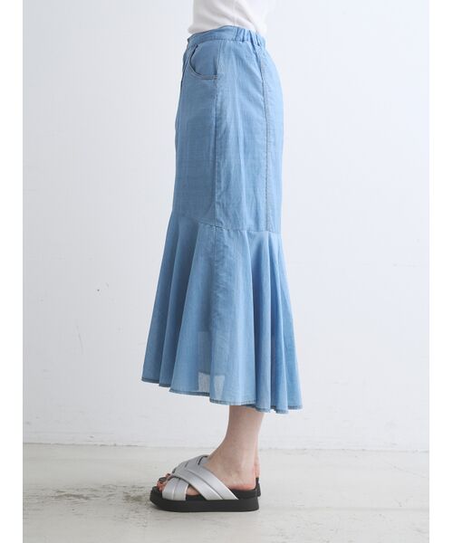three dots / スリードッツ スカート | Sheer denim skirt | 詳細10