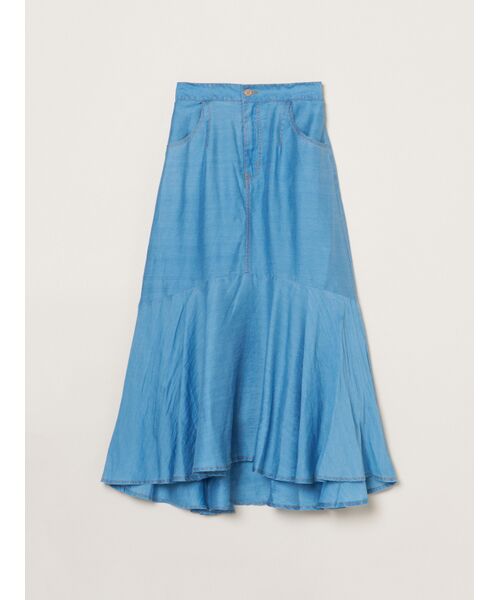 three dots / スリードッツ スカート | Sheer denim skirt（washed）
