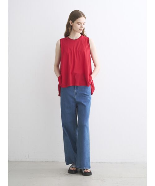 three dots / スリードッツ タンクトップ | Dry cotton dress tee drape tank | 詳細9
